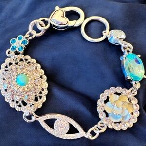 Evil eye protection rhinestone bracelet. Protection bracelet. It Sparkles!